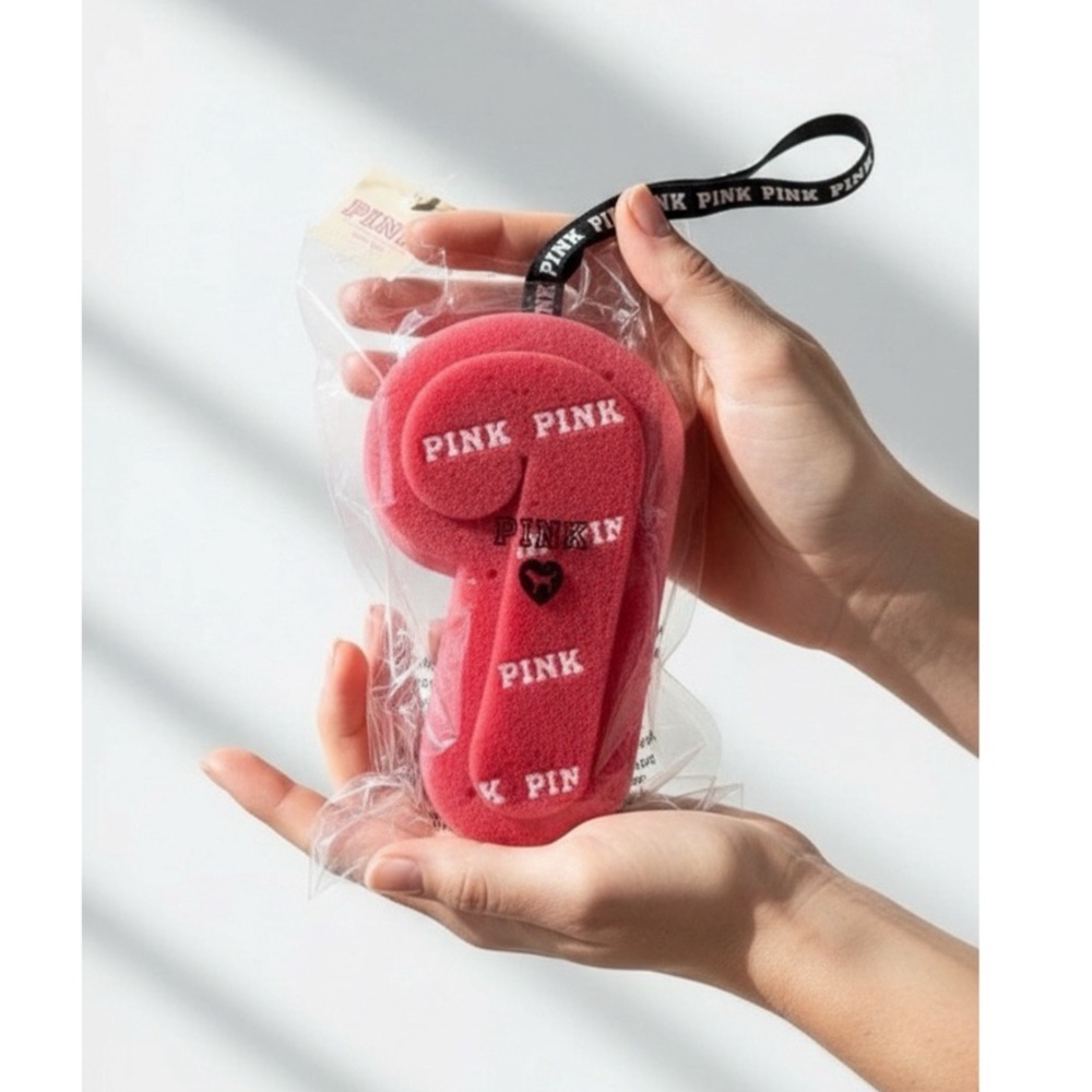 PINK Victoria’s Secret Light Red to Dark Pink Candy Cane Bath/Shower Sponge